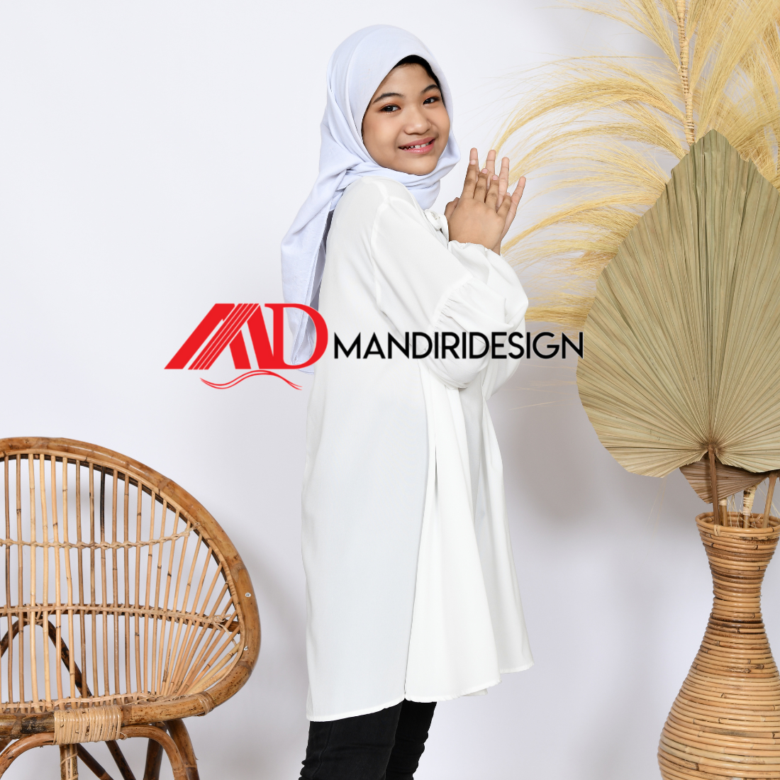 Tunik Anak Ellena Warna Putih - Gambar 3