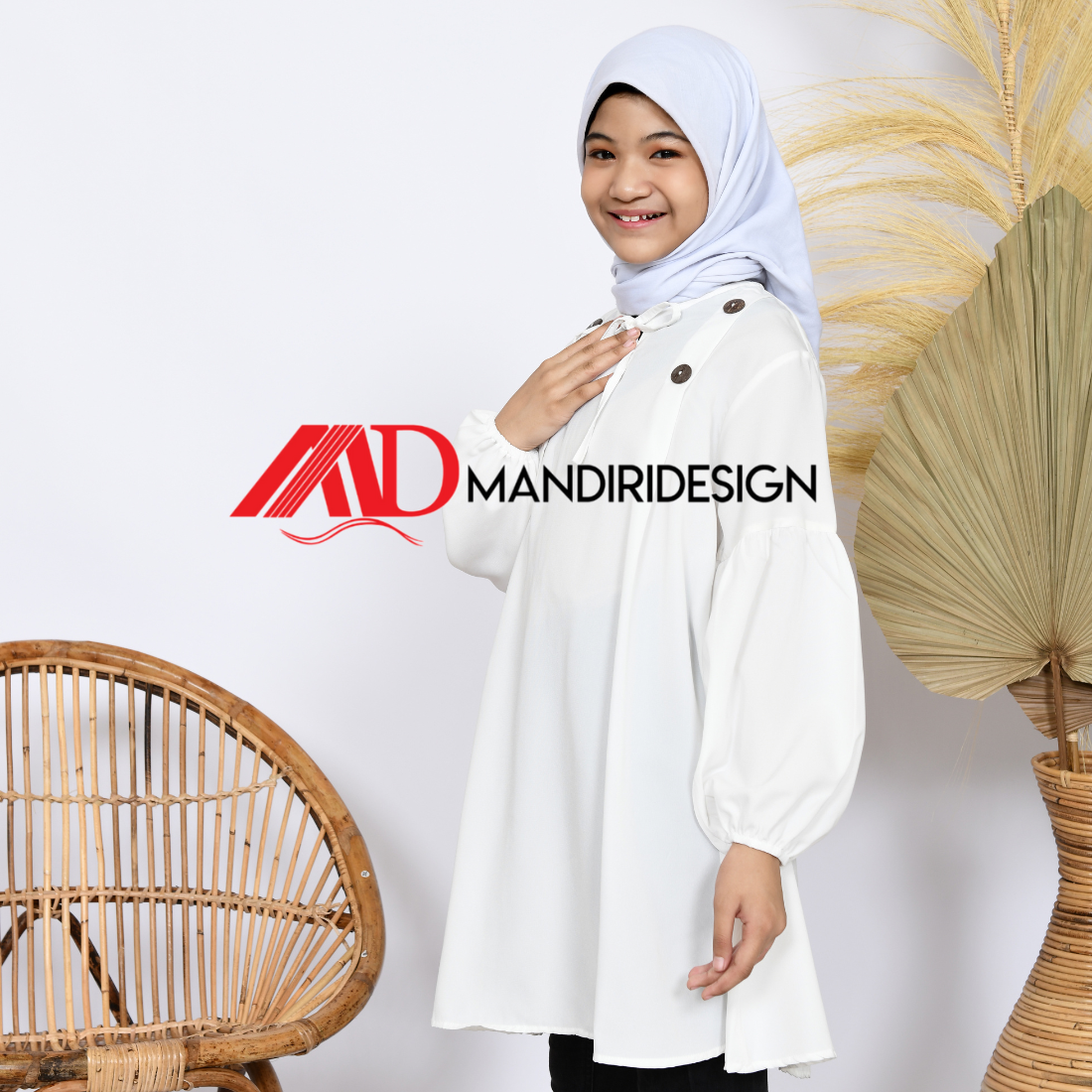 Tunik Anak Ellena Warna Putih - Gambar 5