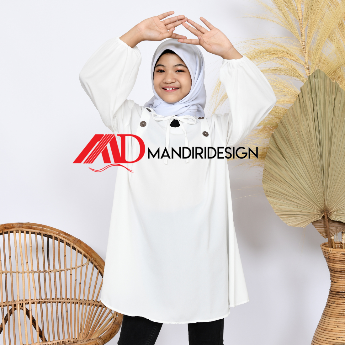 Tunik Anak Ellena Warna Putih - Gambar 6