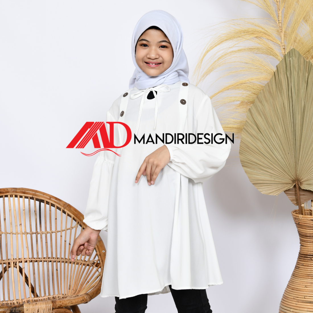 Tunik Anak Ellena Warna Putih - Gambar 7