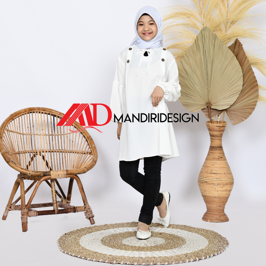 Tunik Anak Ellena Warna Putih - Gambar 8