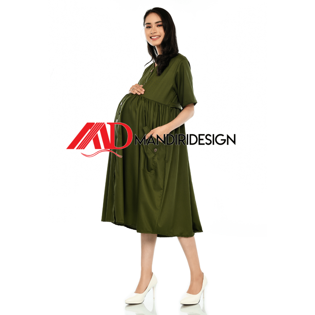 Maternity Baju Hamil Warna Hijau Botol - Gambar 7