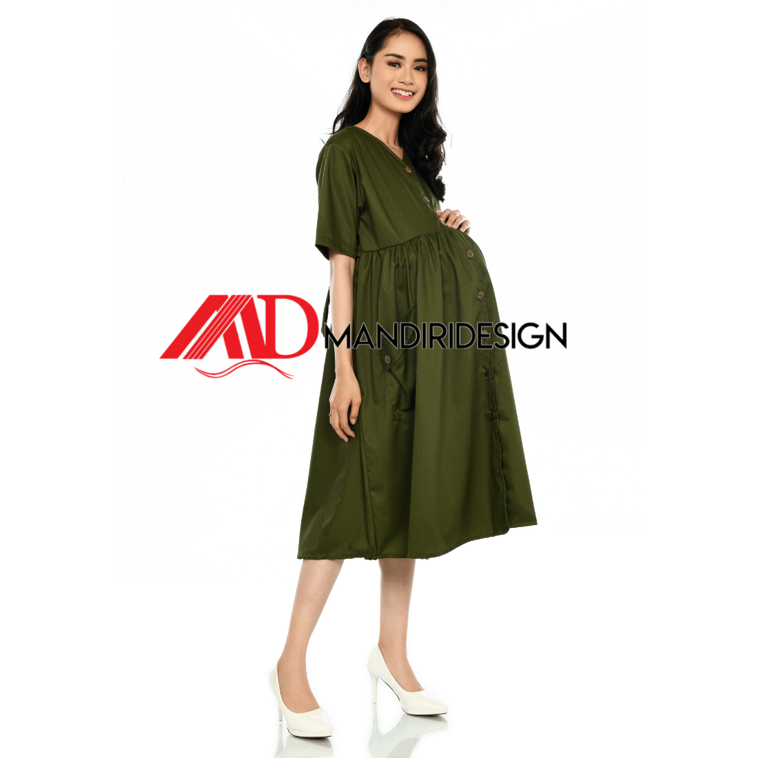 Maternity Baju Hamil Warna Hijau Botol - Gambar 6