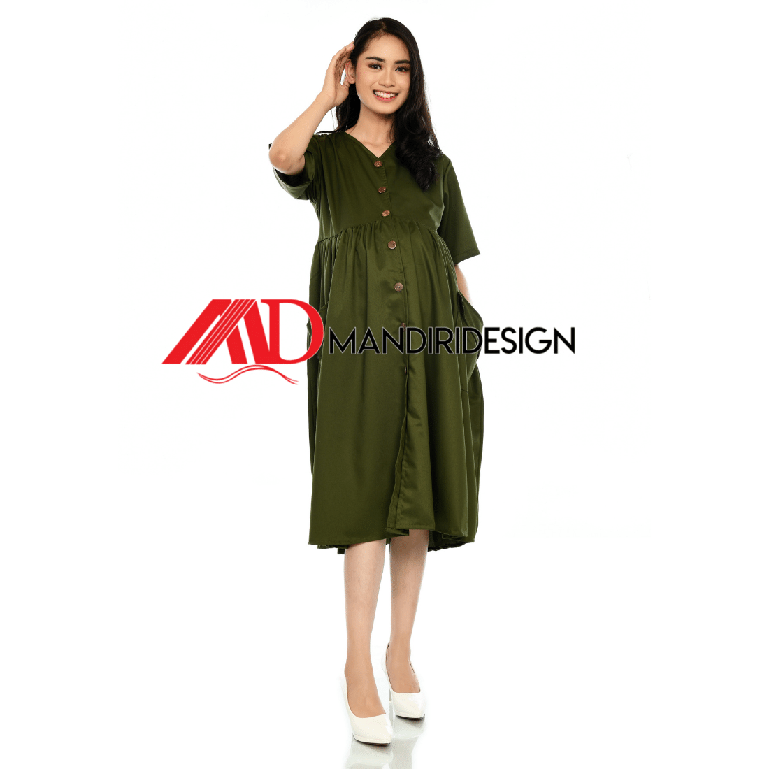 Maternity Baju Hamil Warna Hijau Botol - Gambar 5
