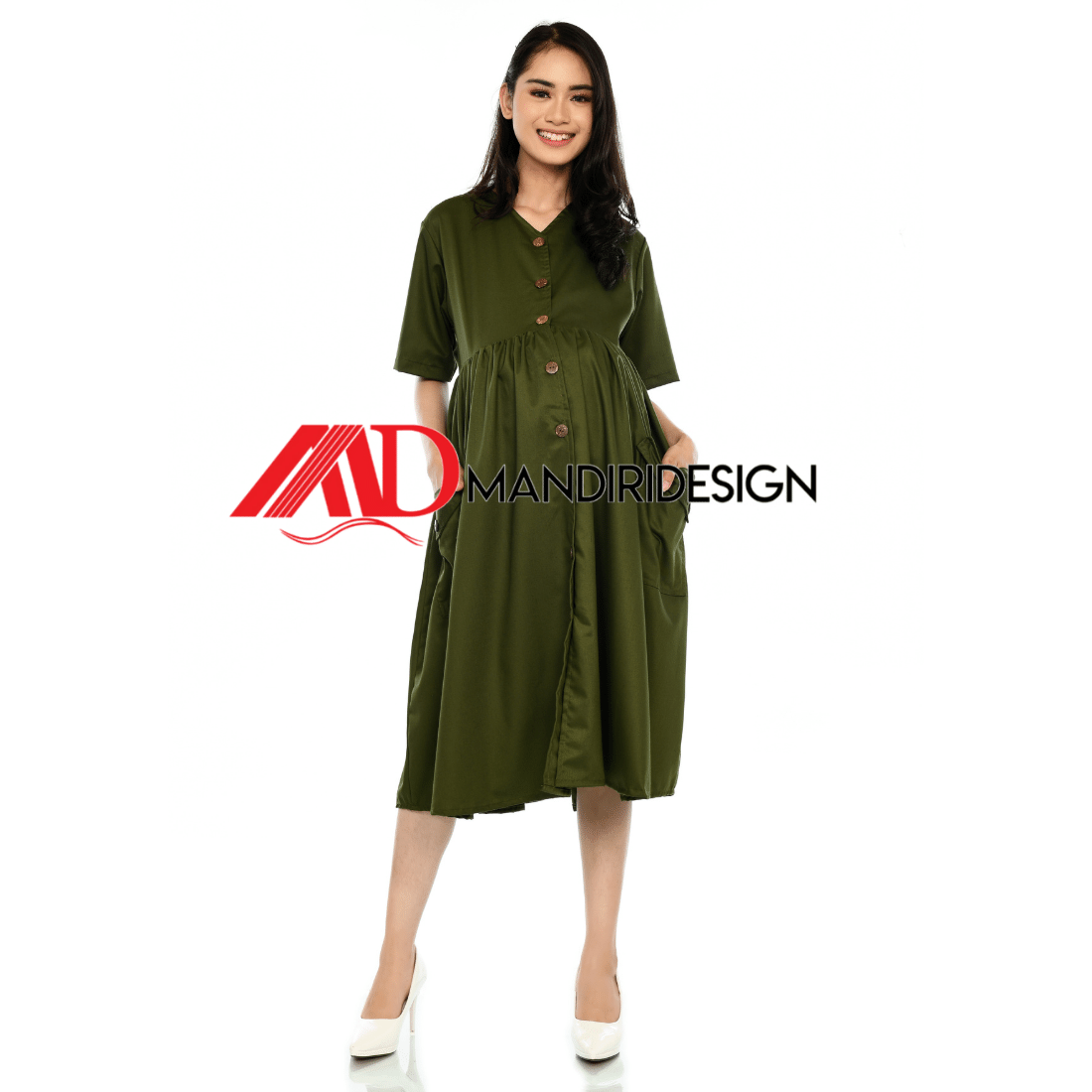 Maternity Baju Hamil Warna Hijau Botol - Gambar 2
