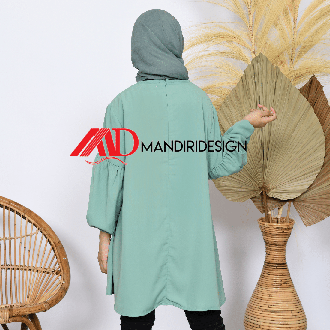 Tunik Anak Ellena Warna Hijau Mint - Gambar 8