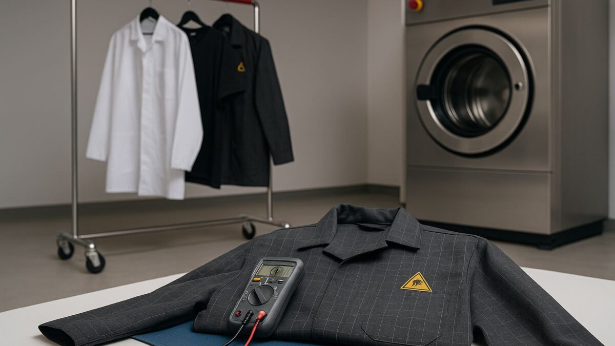 Laundry garmen ESD konduktif: program perawatan menjaga resistivitas stabil sepanjang siklus pakai